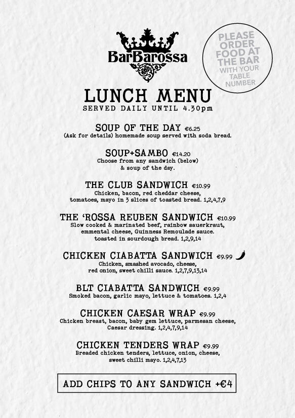 Lunch Menu