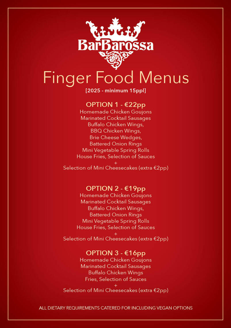 Finger Food Menu