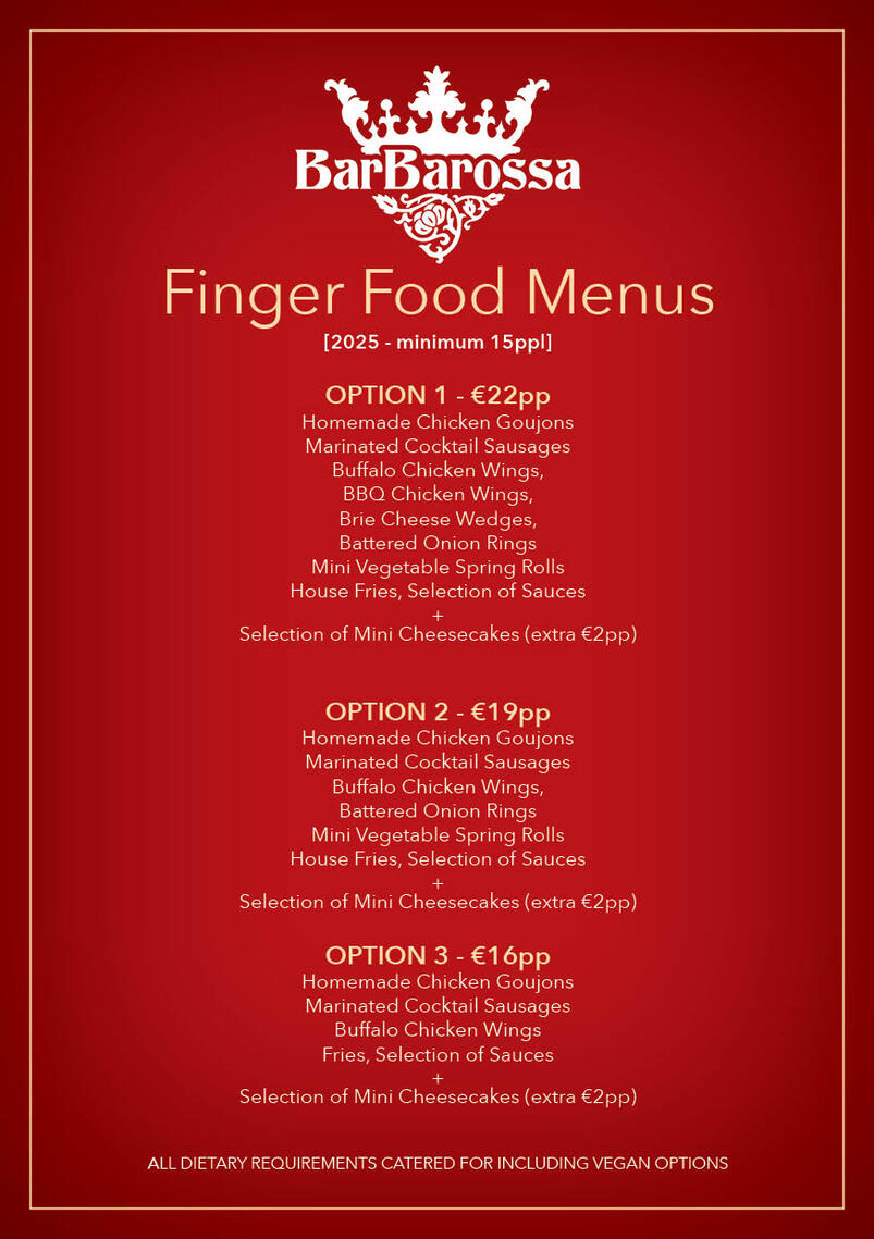 Finger Food Menu Finger Food Menu
